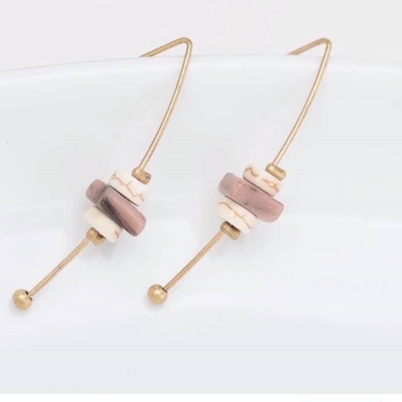 Jewelry - SALE💛 New Rose Geometric Dangle Earrings